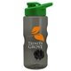a smoke bottle & green lid & black mixing ball mini mountain 22 oz tritan(tm) shaker bottle with drink thru lid