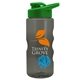 a smoke bottle & green lid & cyan mixing ball mini mountain 22 oz tritan(tm) shaker bottle with drink thru lid