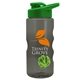 a smoke bottle & green lid & lime green mixing ball mini mountain 22 oz tritan(tm) shaker bottle with drink thru lid