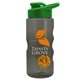 a smoke bottle & green lid & orange mixing ball mini mountain 22 oz tritan(tm) shaker bottle with drink thru lid