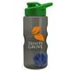 a smoke bottle & green lid & blue mixing ball mini mountain 22 oz tritan(tm) shaker bottle with drink thru lid