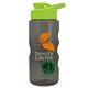 a smoke bottle & lime green lid & green mixing ball mini mountain 22 oz tritan(tm) shaker bottle with drink thru lid