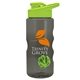 a smoke bottle & lime green lid & lime green mixing ball mini mountain 22 oz tritan(tm) shaker bottle with drink thru lid