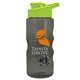 a smoke bottle & lime green lid & gray mixing ball mini mountain 22 oz tritan(tm) shaker bottle with drink thru lid