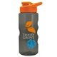 a smoke bottle & orange lid & cyan mixing ball mini mountain 22 oz tritan(tm) shaker bottle with drink thru lid