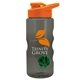 a smoke bottle & orange lid & green mixing ball mini mountain 22 oz tritan(tm) shaker bottle with drink thru lid