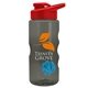 a smoke bottle & red lid & cyan mixing ball mini mountain 22 oz tritan(tm) shaker bottle with drink thru lid