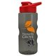 a smoke bottle & red lid & gray mixing ball mini mountain 22 oz tritan(tm) shaker bottle with drink thru lid