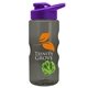 a smoke bottle & violet lid & lime green mixing ball mini mountain 22 oz tritan(tm) shaker bottle with drink thru lid