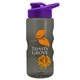 a smoke bottle & violet lid & orange mixing ball mini mountain 22 oz tritan(tm) shaker bottle with drink thru lid