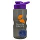 a smoke bottle & violet lid & blue mixing ball mini mountain 22 oz tritan(tm) shaker bottle with drink thru lid