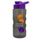 a smoke bottle & violet lid & violet mixing ball mini mountain 22 oz tritan(tm) shaker bottle with drink thru lid