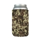 a tan camo slip - on open bottom sleeve koozie