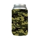 a green camo slip - on open bottom sleeve koozie