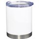 aerial view a white pro 12 oz double wall stainless steel travel cup, image 1 of 2