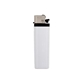 a white solid colored standard flint cigarette lighter