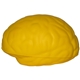 a yellow brain shaped squeezie stress balls