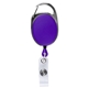 aerial view a purple 30 cord retractable carabiner style badge string reel and badge holder, image 1 of 3