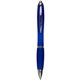 aerial view a blue electra click ballpoint pen, image 1 of 2