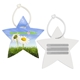 a white with cord plastic star luggage tag