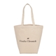 aerial view a natural herringbone 7oz cotton canvas grocery tote, image 1 of 5