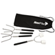aerial view a black extendable 34 roasting sticks with carrying case, image 1 of 3