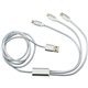aerial view a silver realm 3- in -1 long charging cable, image 1 of 3