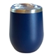 a navy sipper wine tumbler with copper insulation