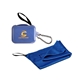 aerial view a blue-reflex cooling towel in carabiner case, image 1 of 2