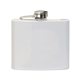 a white 5 oz stainless steel hip flask