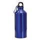 a blue 20 oz aluminum water bottle w / carabiner