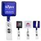 a group of 30 cord square retractable badge reel and badge holder with metal slip clip attachment
