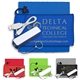 a group of techbank mobile tech power bank accessory kit in microfiber cinch pack components inserted into microfiber kit