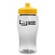 aerial view a clear bottle & yellow lid poly - pure jr. - 18 oz transparent bottle with push pull lid, image 1 of 2