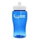 a transparent blue bottle & white lid poly - pure jr. - 18 oz transparent bottle with push pull lid