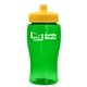 a transparent green bottle & yellow lid poly - pure jr. - 18 oz transparent bottle with push pull lid