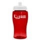 a transparent red bottle & white lid poly - pure jr. - 18 oz transparent bottle with push pull lid