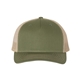 aerial view a army olive green/ tan richardson - five - panel trucker cap - colors, image 1 of 3