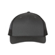 aerial view a charcoal/ black richardson - five - panel trucker cap - colors, image 1 of 3