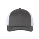 aerial view a charcoal/ white richardson - five - panel trucker cap - colors, image 1 of 3