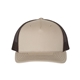 aerial view a khaki/ coffee richardson - five - panel trucker cap - colors, image 1 of 3
