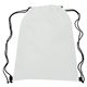 aerial view a white with contrasting black trim at bottom corners drawstring sportpack, image 1 of 3
