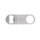 a silver short paddle style stainless steel bottle opener