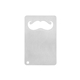 a silver mustache credit card bottle opener