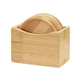 aerial view a bamboo 5 piece bamboo coaster set w / coaster stand, image 1 of 2