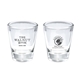 aerial view a clear standard 1.5 oz tapered shot glass, image 1 of 2