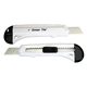 a white utility knife w / segmented blades
