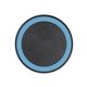 a light blue 10w black qi wireless puck smartphone charging pad