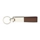 a brown leather silver keyring