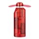 a transparent red classic handheld mini fan w / batteries